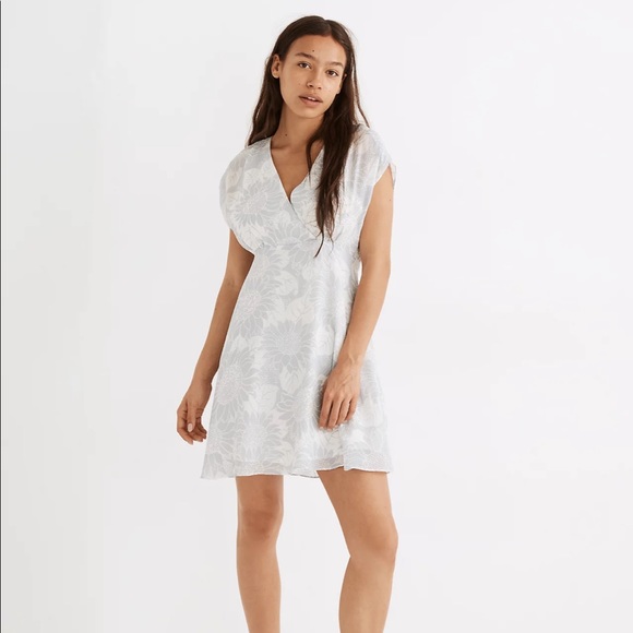 Madewell Crossover Mini Dress in Sunflower Season, Size 12 - Picture 2 of 7